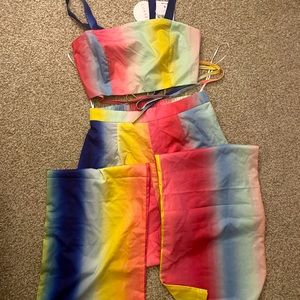NEW 2 piece CROP TOP HIGH WAISTED PANT!